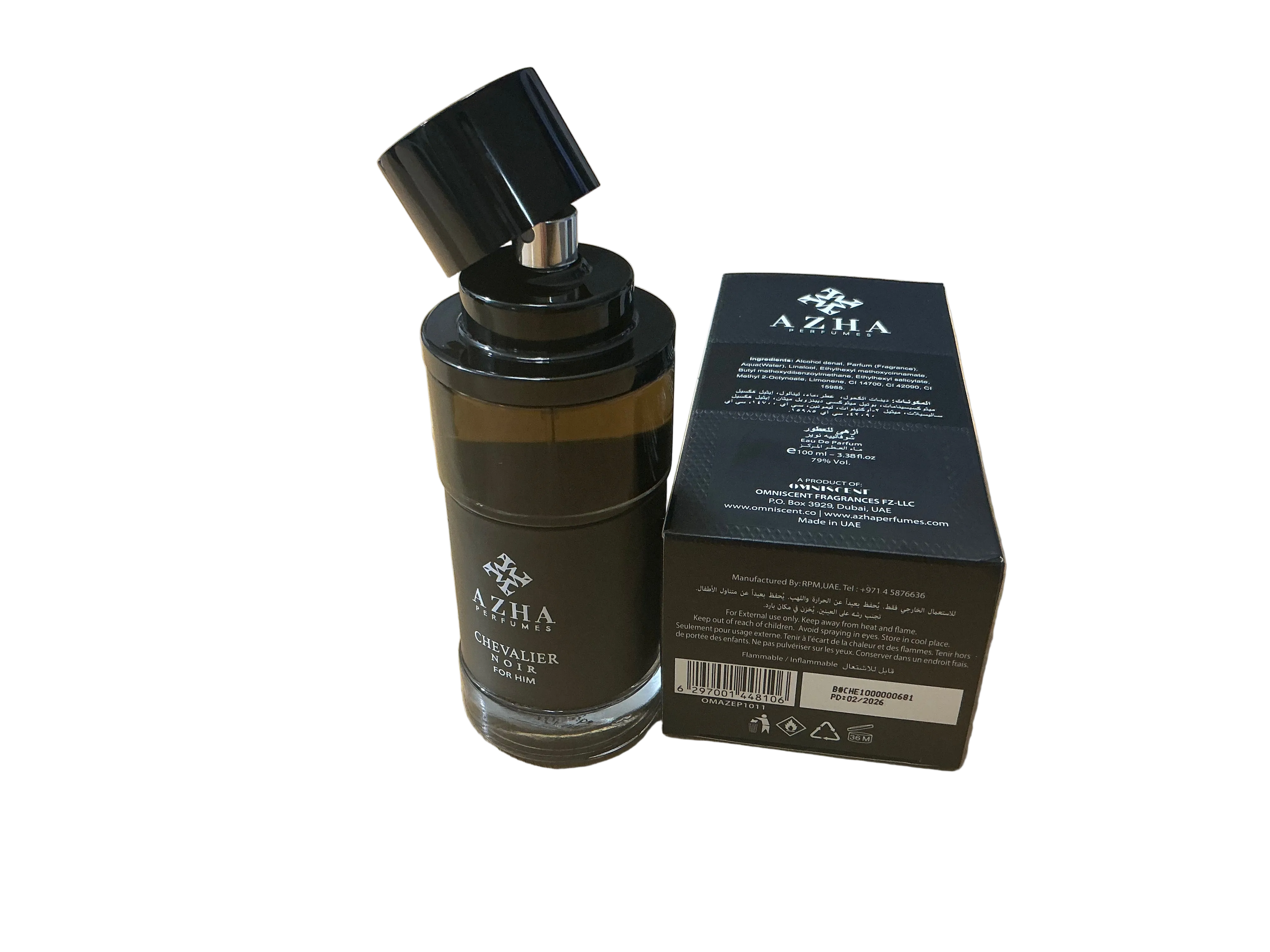 AZHA Chevalier Noir Eau de Parfum 100ml | Bold Oriental Leather Cologne for Men