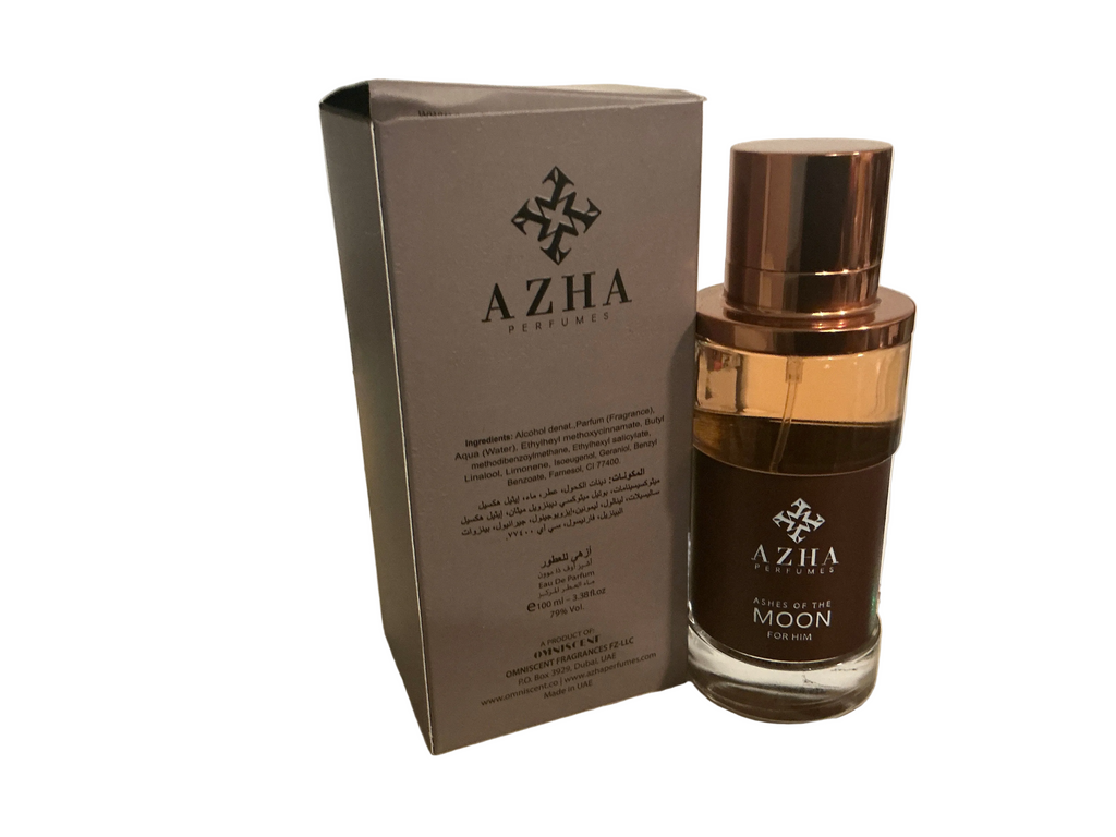 AZHA Ashes of the Moon Eau de Parfum 100ml | Sensual Tobacco Musk Cologne for Men