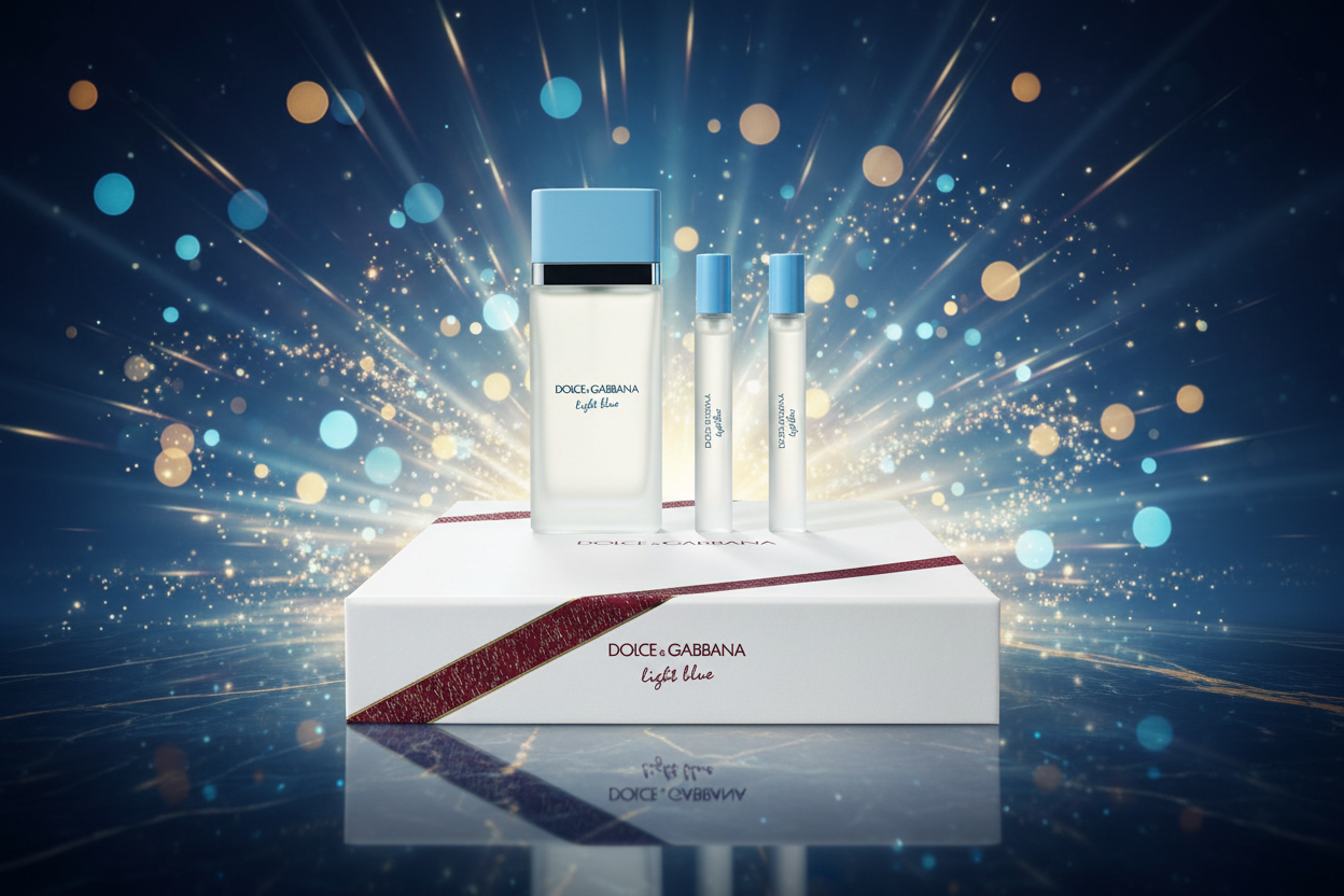 Dolce & Gabbana Light Blue Eau de Toilette Gift Set for Women – 100ml + 2 x 10ml Travel Sprays