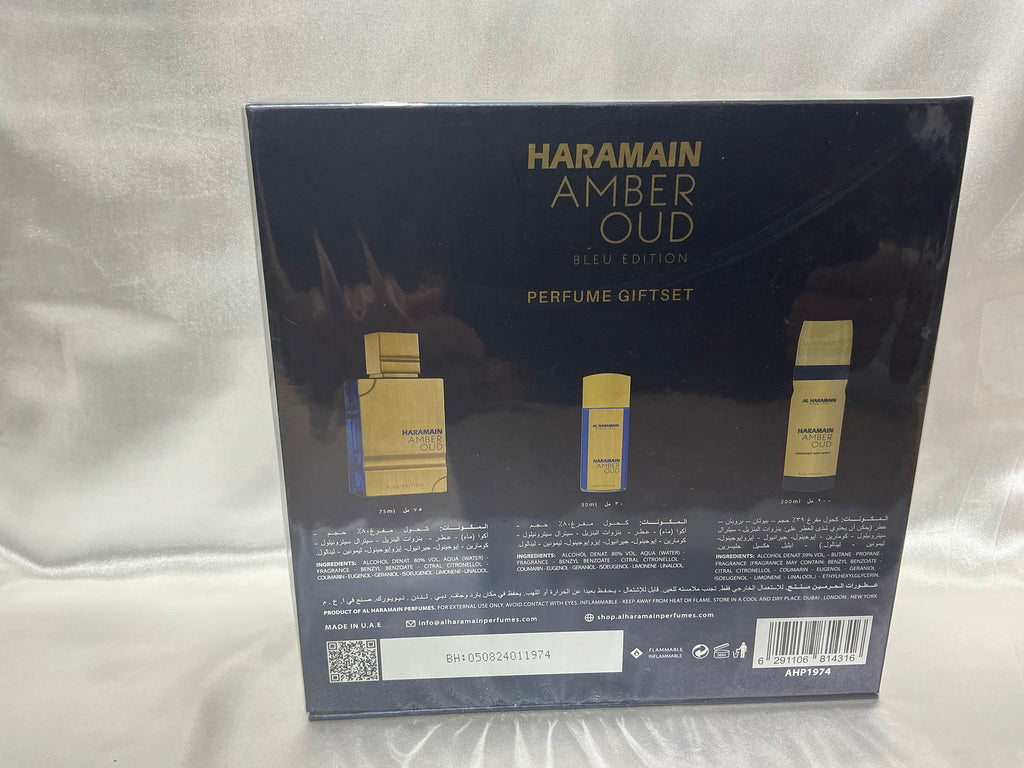 Al Haramain Amber Oud Blue Edition 3-Piece Perfume Gift Set