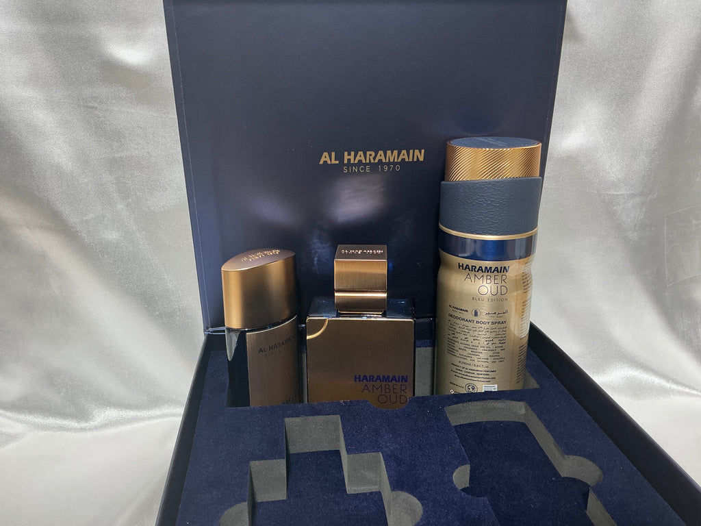 Al Haramain Amber Oud Blue Edition 3-Piece Perfume Gift Set