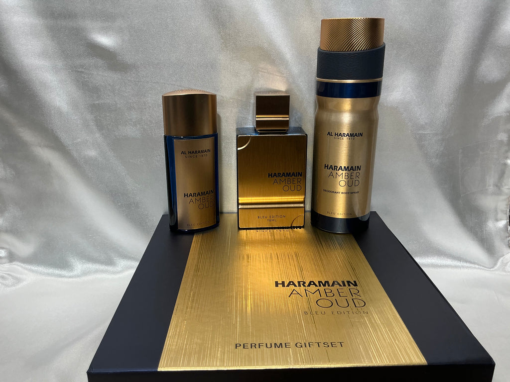 Al Haramain Amber Oud Blue Edition 3-Piece Perfume Gift Set