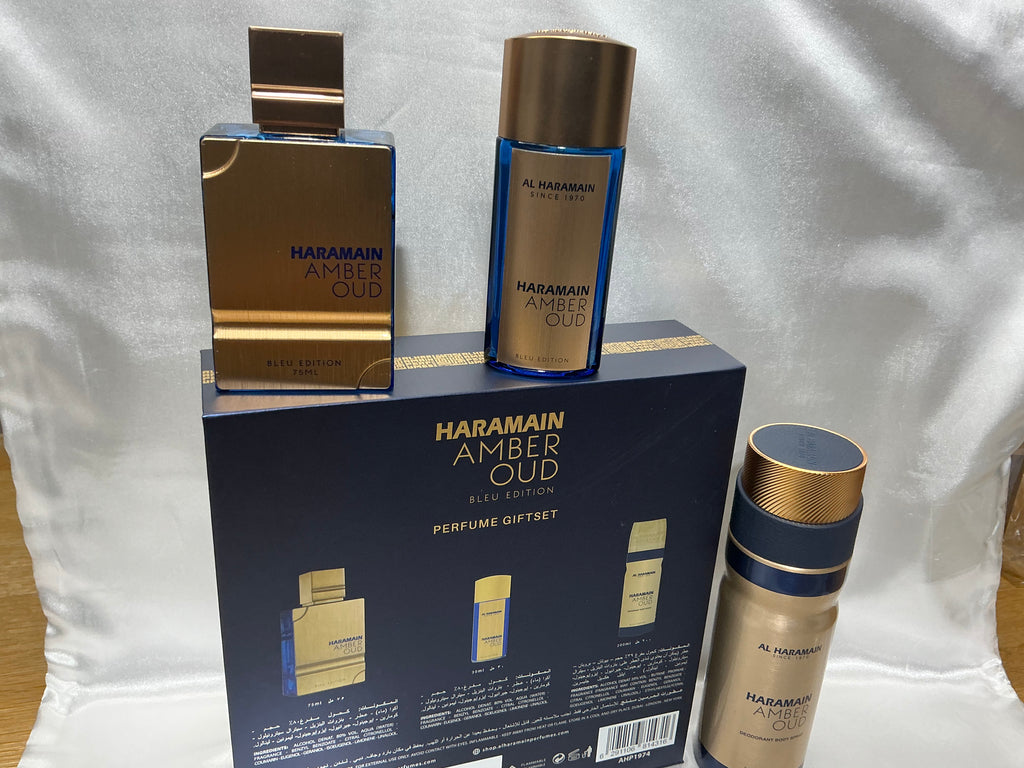 Al Haramain Amber Oud Blue Edition 3-Piece Perfume Gift Set
