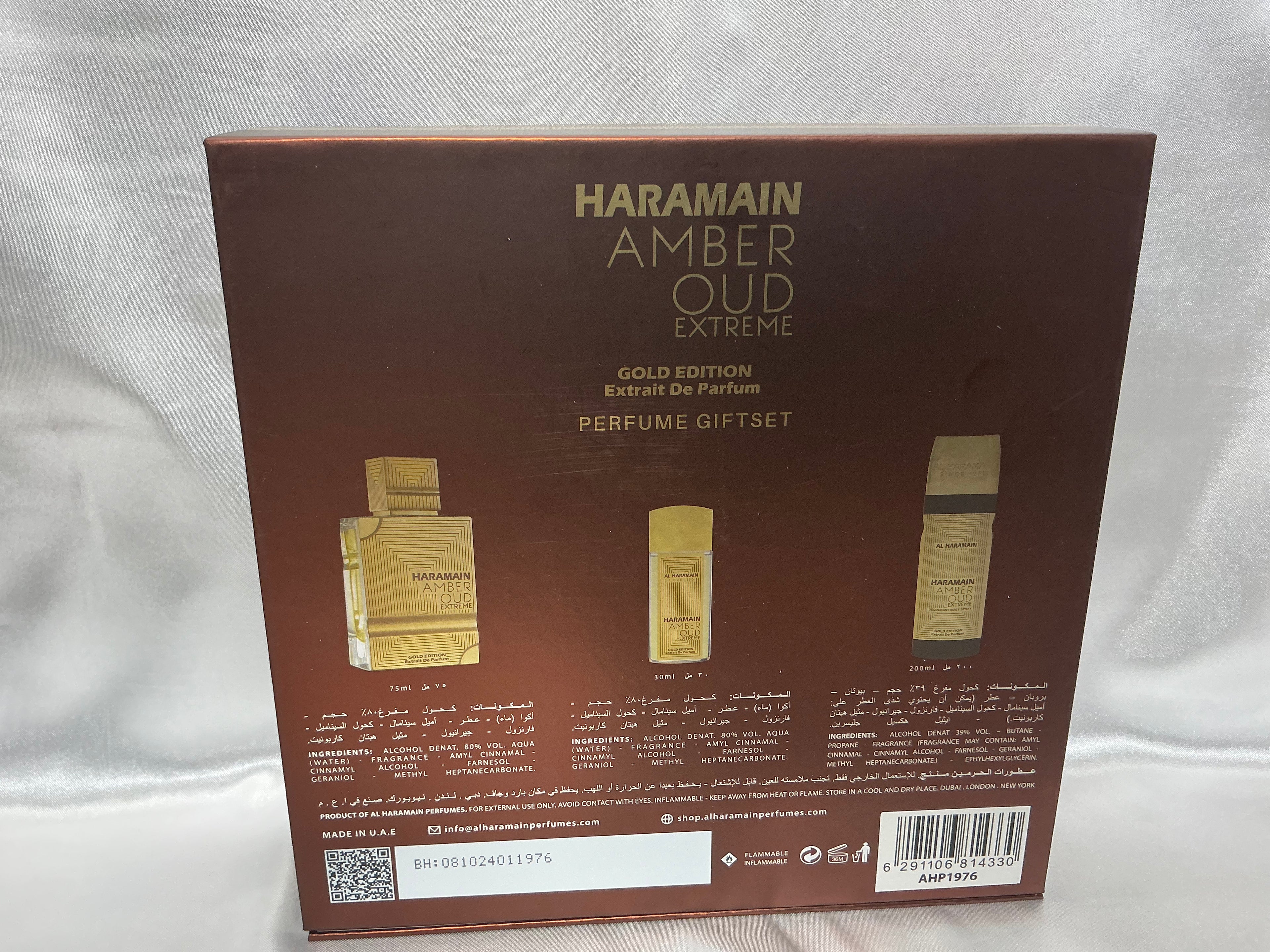 Al Haramain Amber Oud Extreme Gold Edition 3-Piece Gift Set Extrait de Parfum
