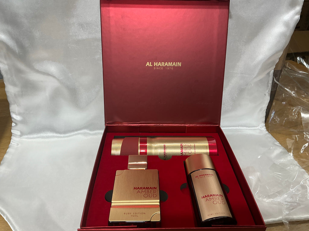 Al Haramain Amber Oud Ruby Edition 3-Piece Gift Set EDP Spray