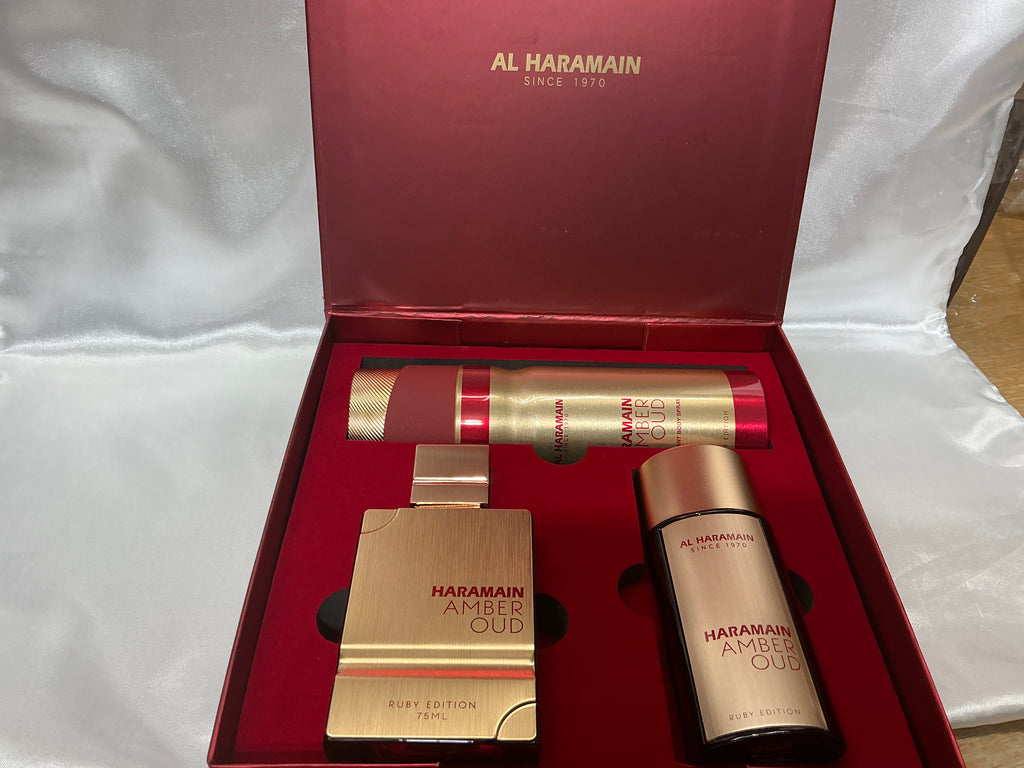 Al Haramain Amber Oud Ruby Edition 3-Piece Gift Set EDP Spray