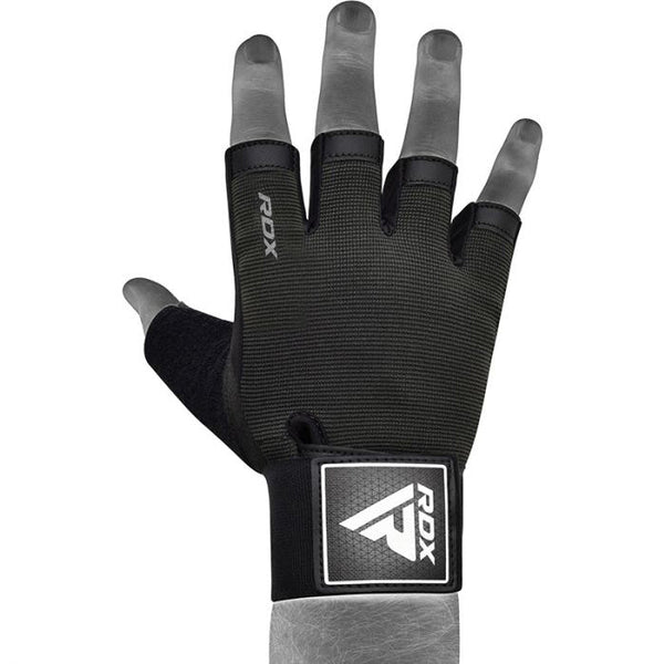 RDX T2 Half Finger Gym Gloves Black Detail